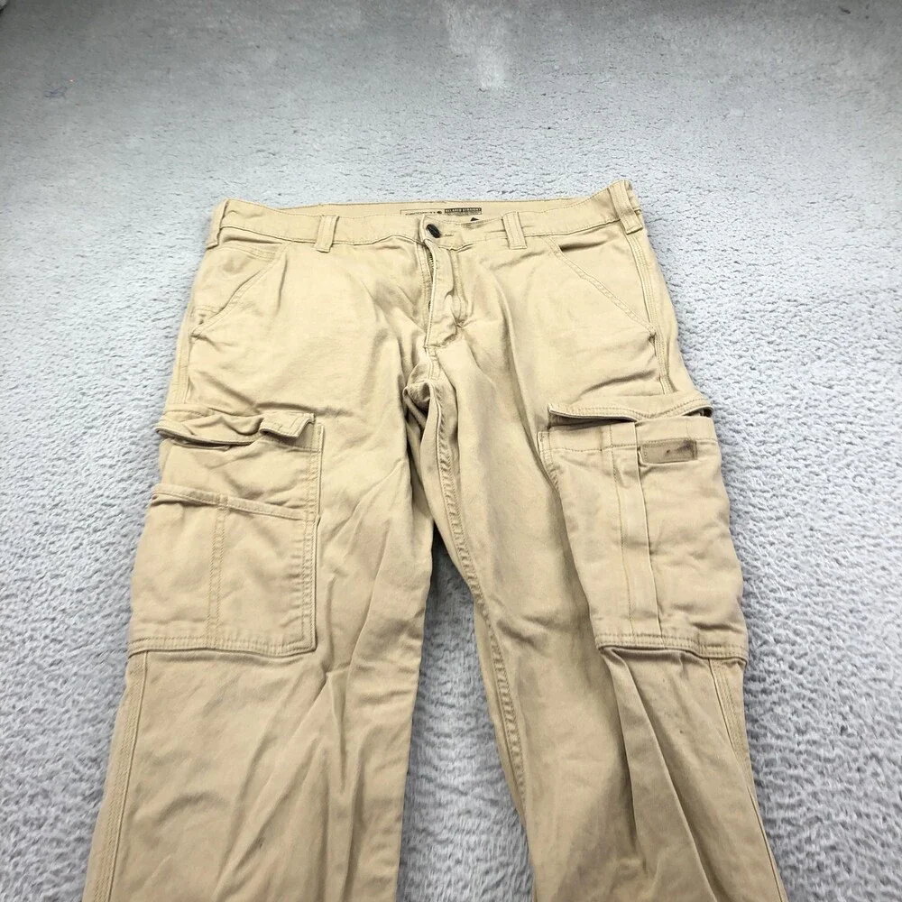 Carhartt Pants Mens 34x30 Beige Cargo Canvas Relaxed Straight Workwear Pockets